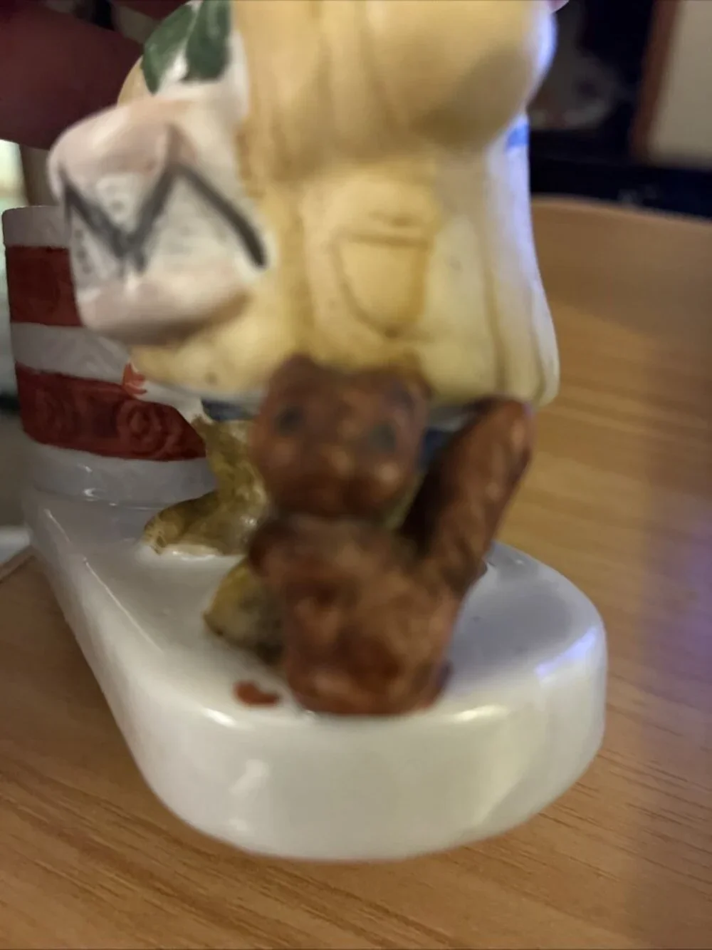 Vintage Christmas Girl Candle Holder Figurine Drum Squirrel Retro Cottagecore